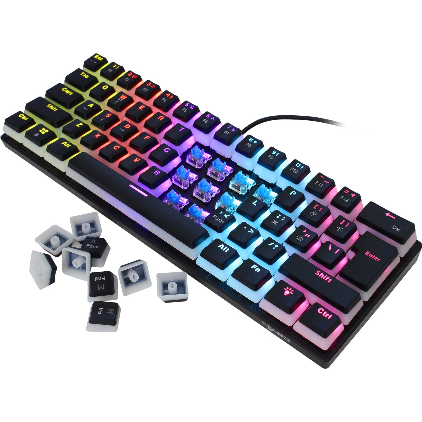 HXSJ 61-Key Wired Mechanical Keyboard Pudding Keycap
