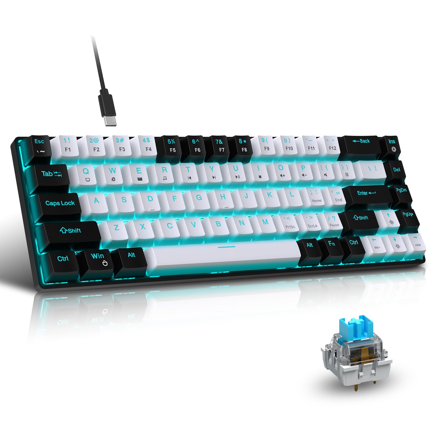 60% RGB Mechanical Keyboard Custom Keycaps Mini