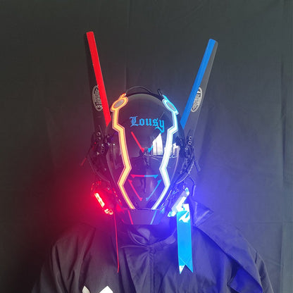 Cyberpunk LED Light-Up Festival Mask
