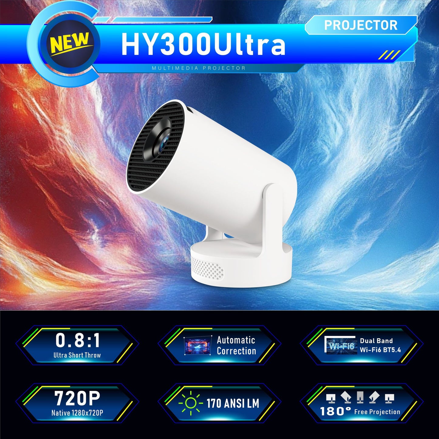 HY300 Ultra Portable HD Projector