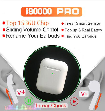 i90000 Pro TWS Wireless Earbuds 8D Bass BT 5.0