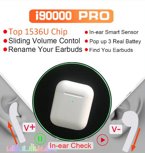 i90000 Pro TWS Wireless Earbuds 8D Bass BT 5.0