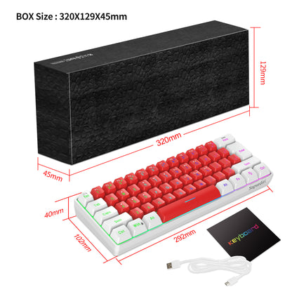 61-Key Mini RGB Compact Dual Color Film Keyboard