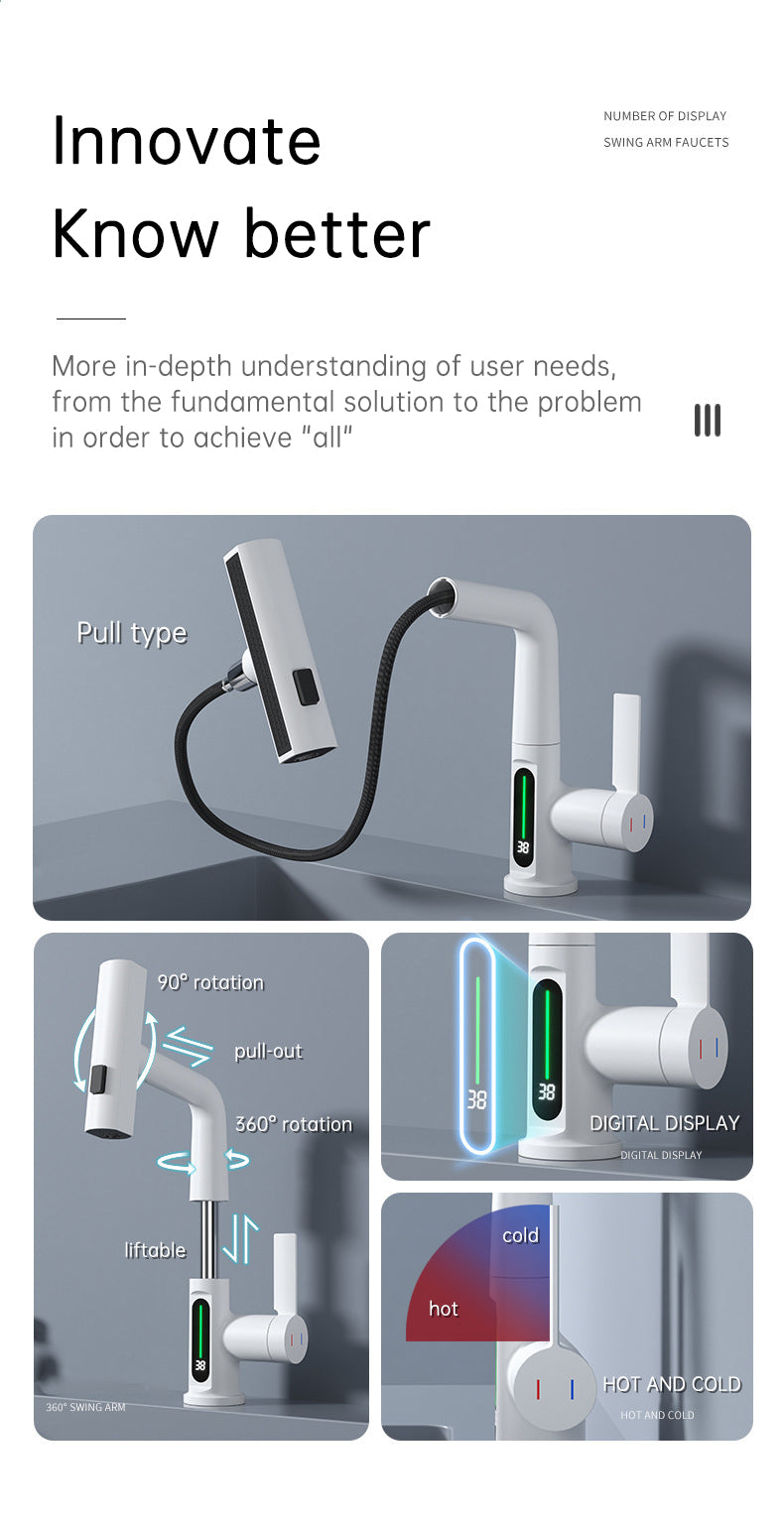 Smart Digital Display Pull-Out Faucet