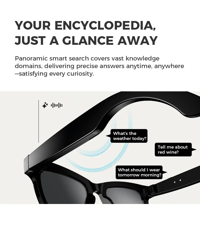 Bluetooth AI Smart Glasses with Camera & Translation