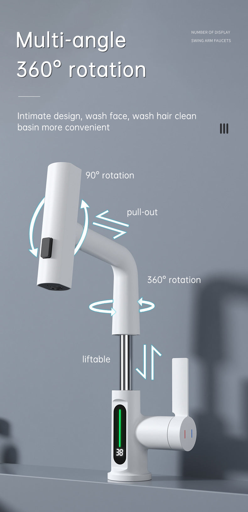 Smart Digital Display Pull-Out Faucet