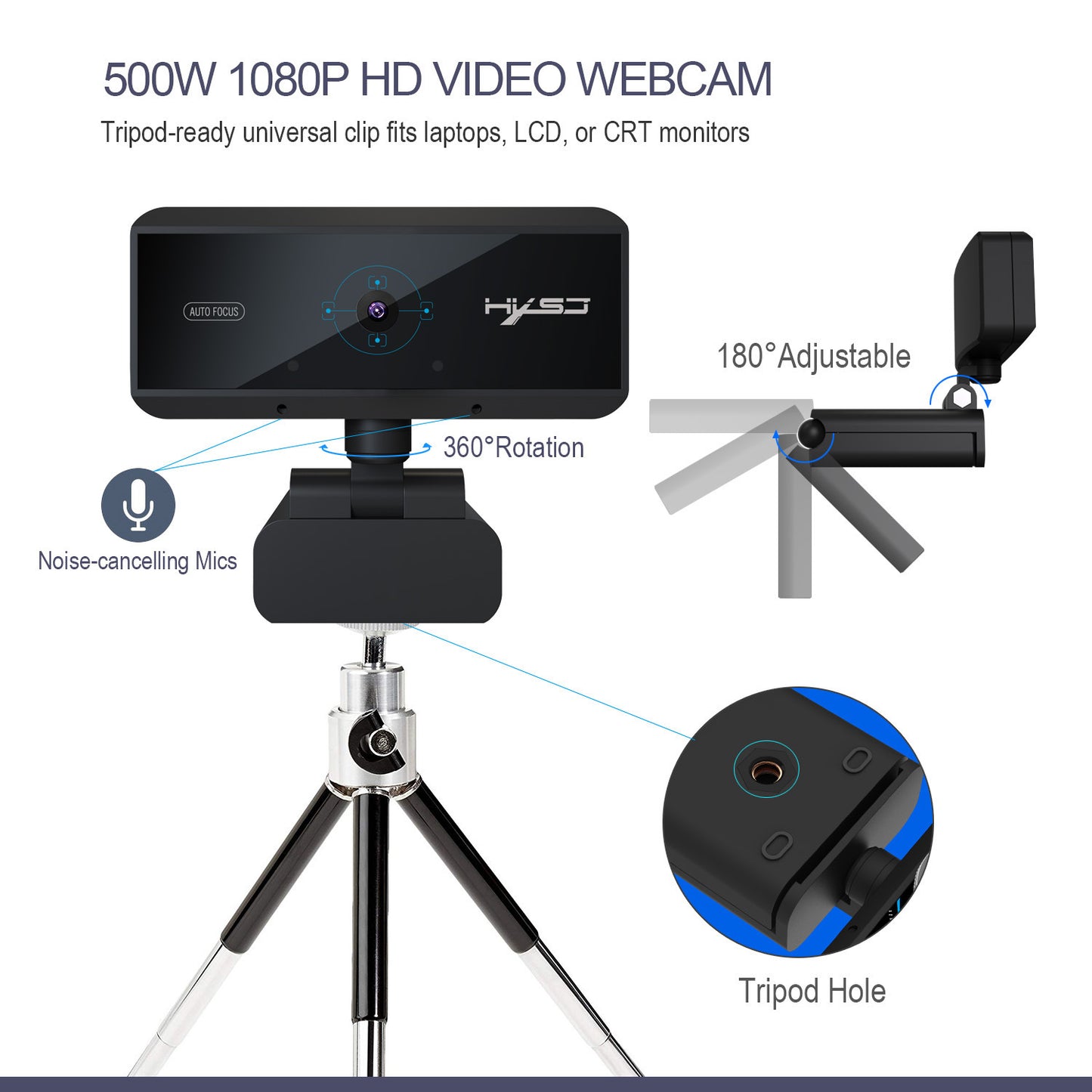 Computer Webcam 5MP Autofocus 720P/1080P Video