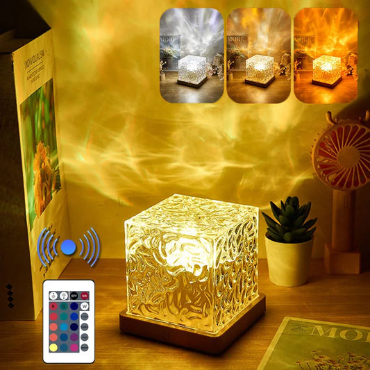 Dynamic Water Ripple Crystal Night Light