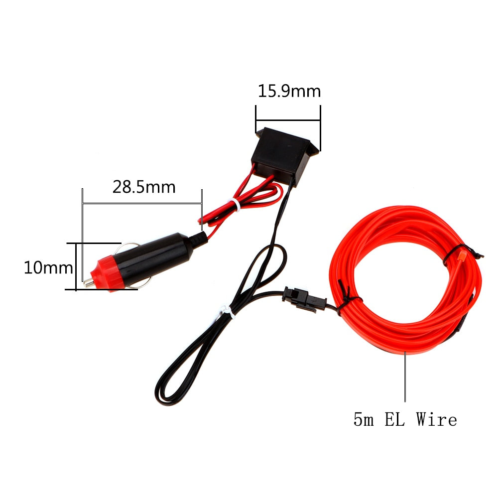 FORAUTO 5M Car Interior LED Neon Strip Light