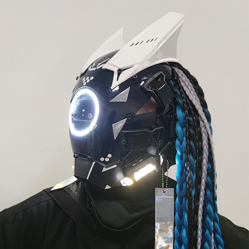 Cyberpunk LED Light-Up Festival Mask