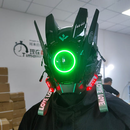 Cyberpunk LED Light-Up Festival Mask