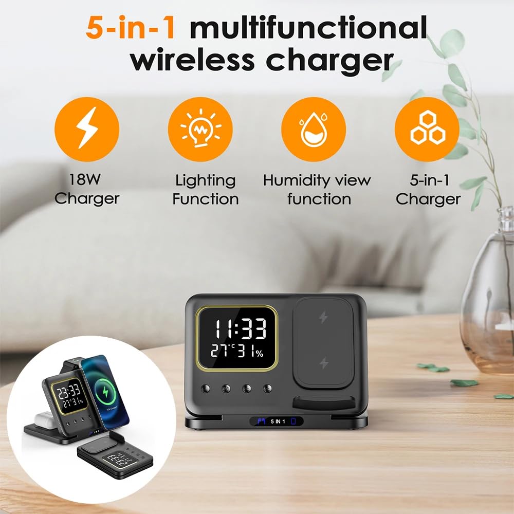 5-in-1 15W Wireless Desk Charger