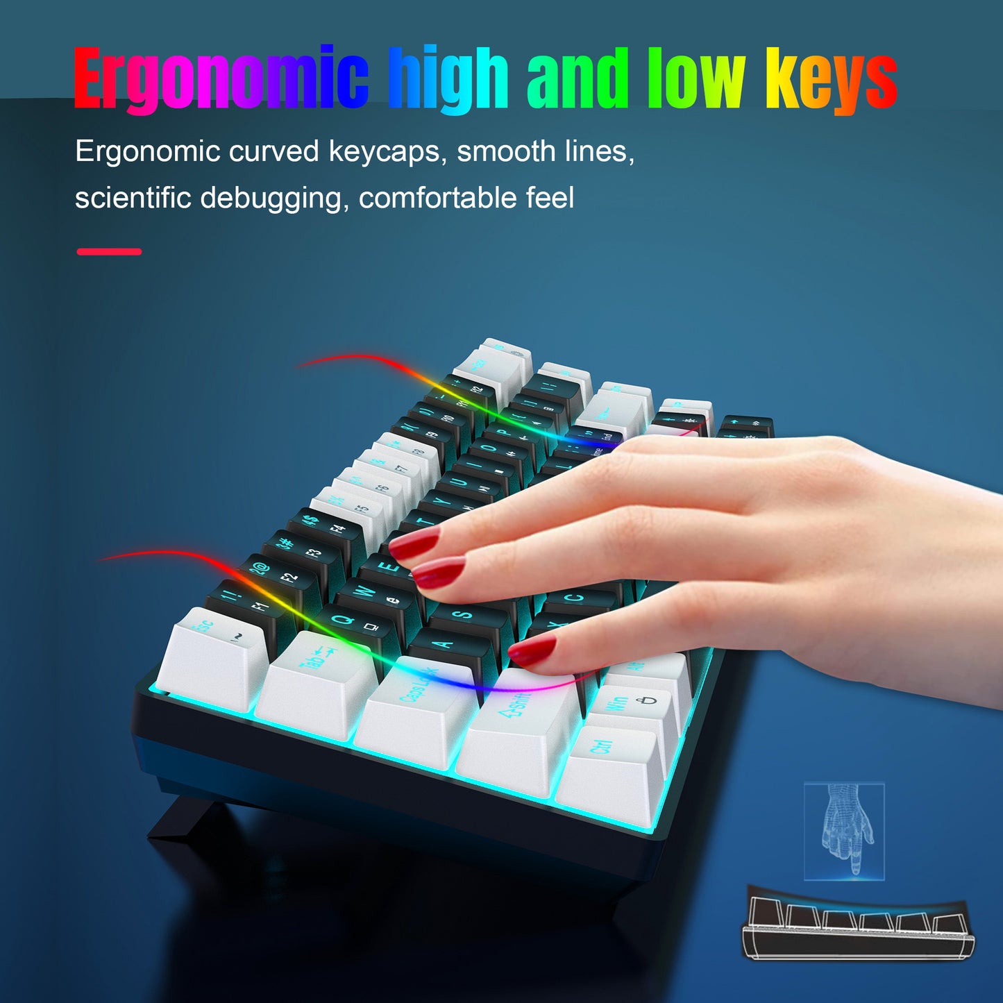 60% RGB Mechanical Keyboard Custom Keycaps Mini