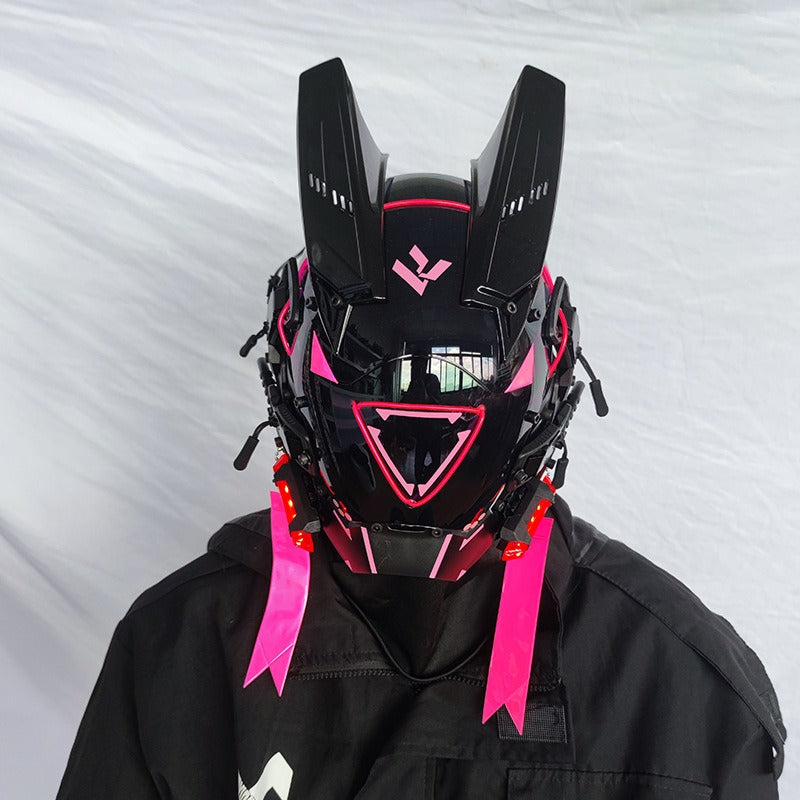 Cyberpunk LED Light-Up Festival Mask