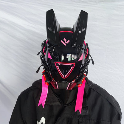 Cyberpunk LED Light-Up Festival Mask
