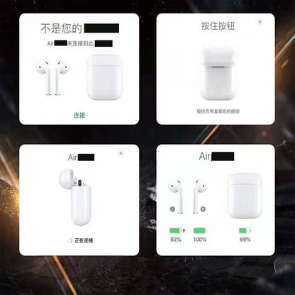 i9000 TWS Matte Black Earbuds QI Wireless Charging