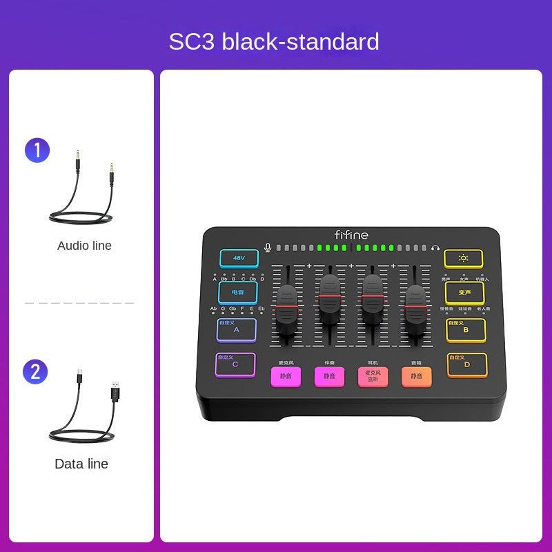 Fifine SC3 USB Sound Card & Mic Set