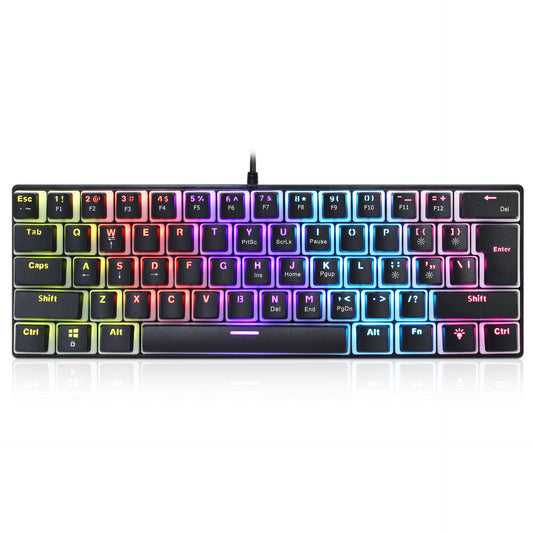 HXSJ 61-Key Wired Mechanical Keyboard Pudding Keycap