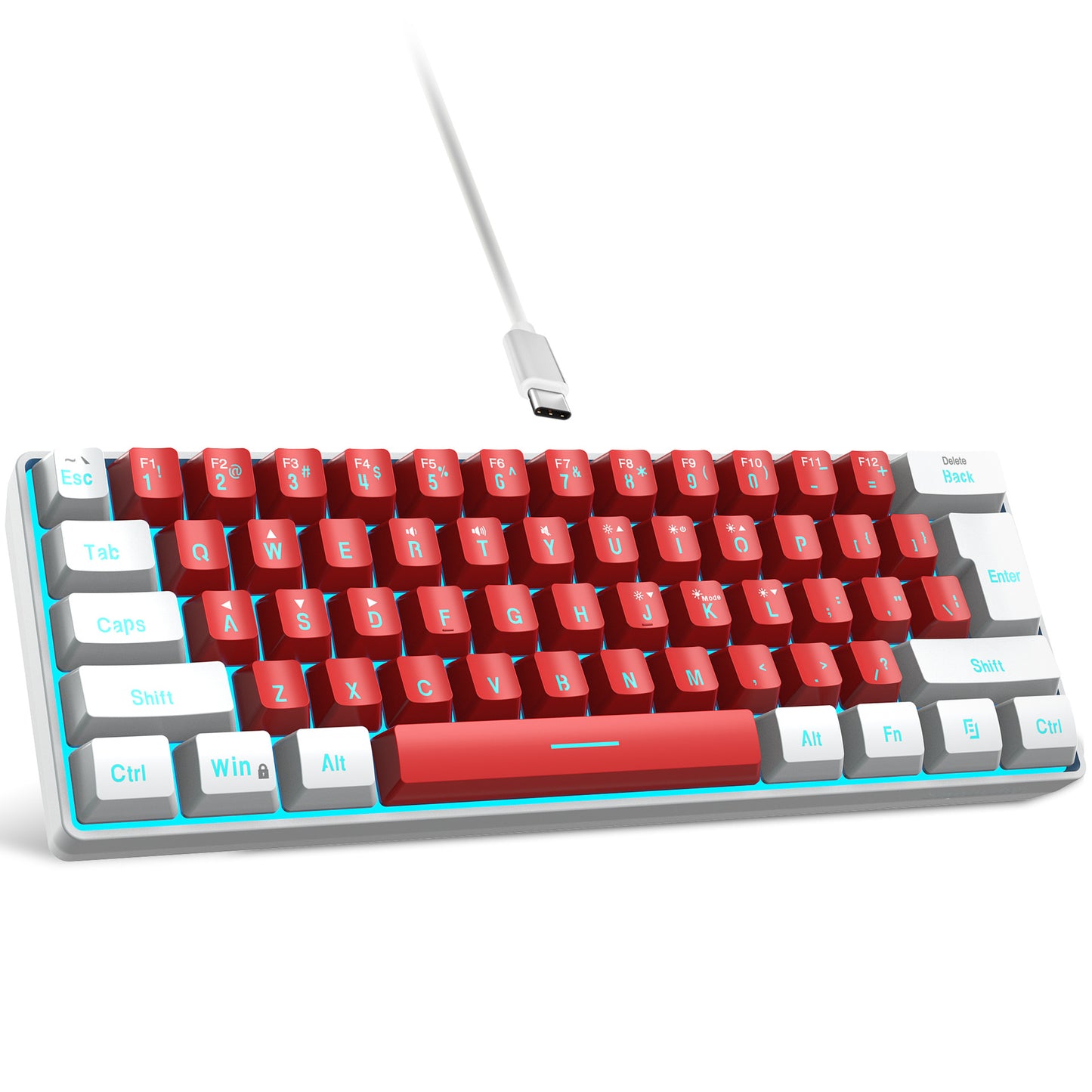 61-Key Mini RGB Compact Dual Color Film Keyboard