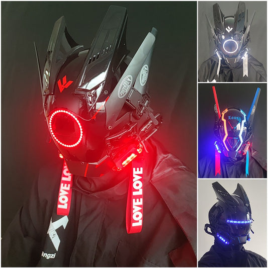 Cyberpunk LED Light-Up Festival Mask