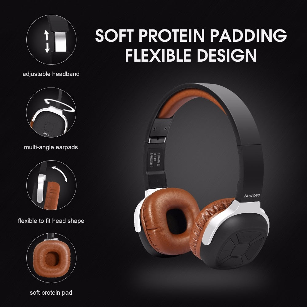 New Bee Wireless Bluetooth Headphone with Mic NFC