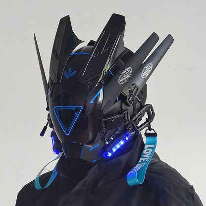 Cyberpunk LED Light-Up Festival Mask