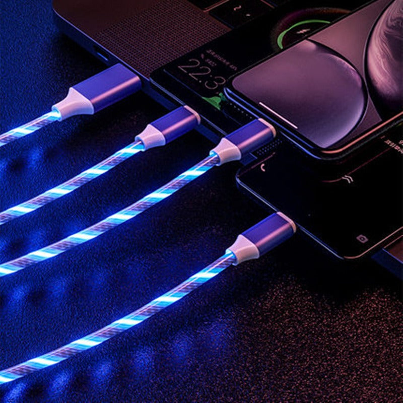 LED Light-Up 3-in-1 Charging Cable 1-to-3