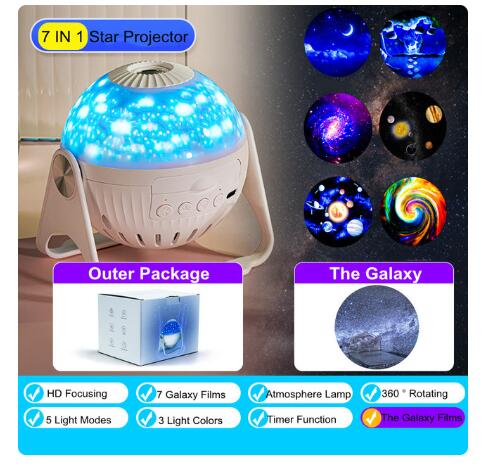 7-in-1 Star Planetarium Galaxy Projector