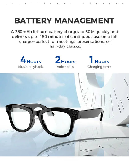 Bluetooth AI Smart Glasses with Camera & Translation