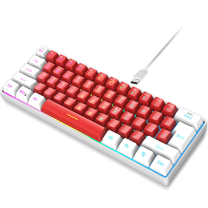61-Key Mini RGB Compact Dual Color Film Keyboard