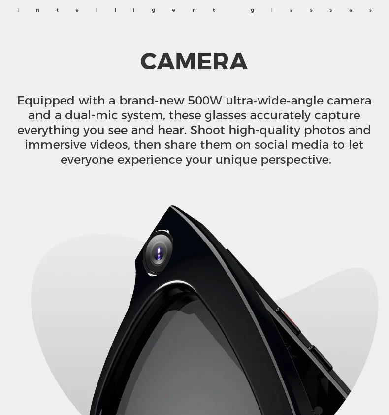 Bluetooth AI Smart Glasses with Camera & Translation