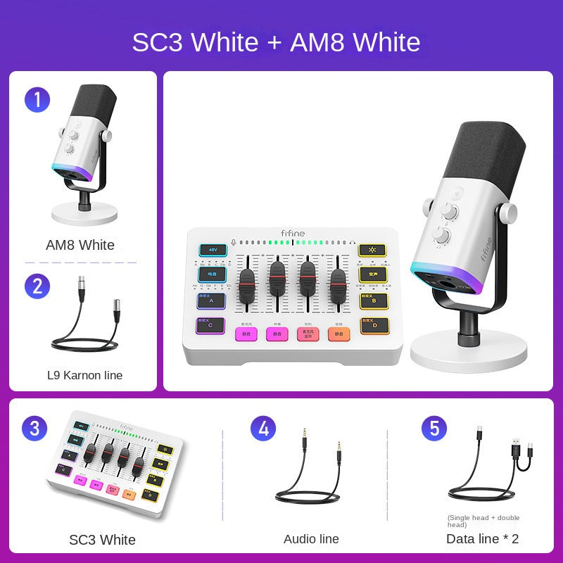 Fifine SC3 USB Sound Card & Mic Set