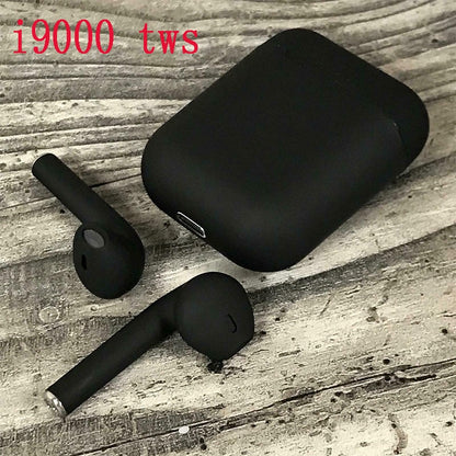 i9000 TWS Matte Black Earbuds QI Wireless Charging