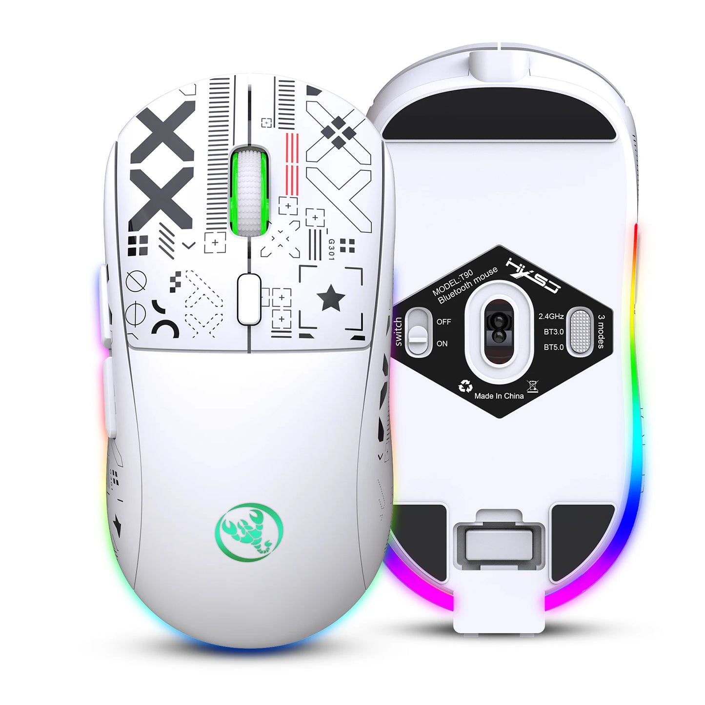 HXSJ T90 2.4G Wireless RGB Gaming Mouse 3600DPI