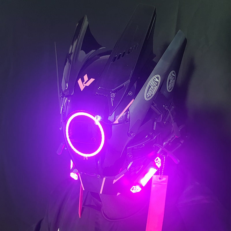 Cyberpunk LED Light-Up Festival Mask