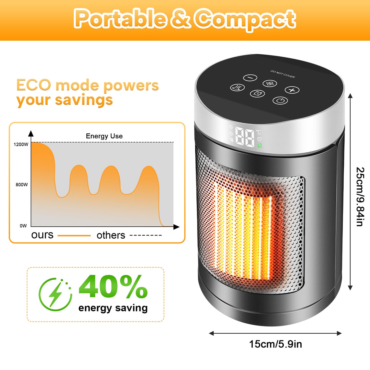 Touch Screen Desktop Electric Heater