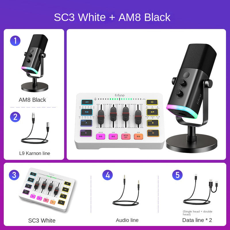 Fifine SC3 USB Sound Card & Mic Set