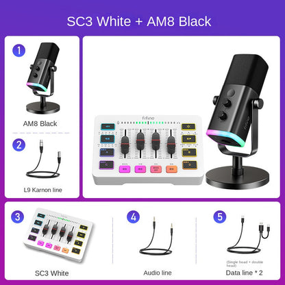 Fifine SC3 USB Sound Card & Mic Set
