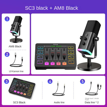 Fifine SC3 USB Sound Card & Mic Set