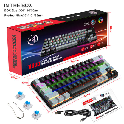 60% RGB Mechanical Keyboard Custom Keycaps Mini