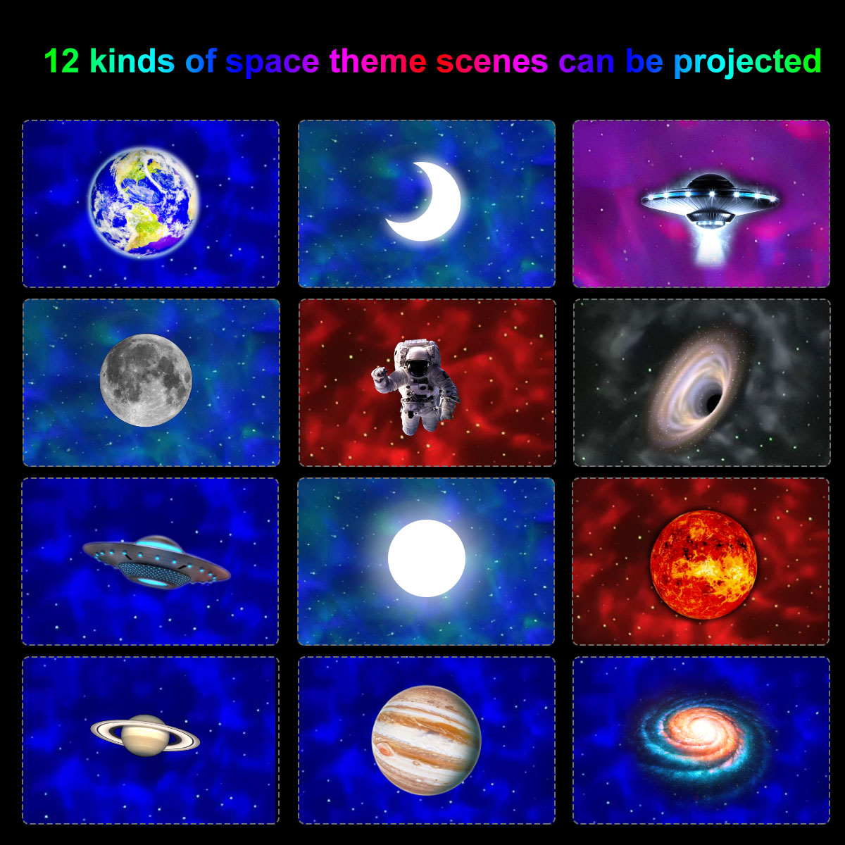 Rechargeable 12-Planet Galaxy Projector