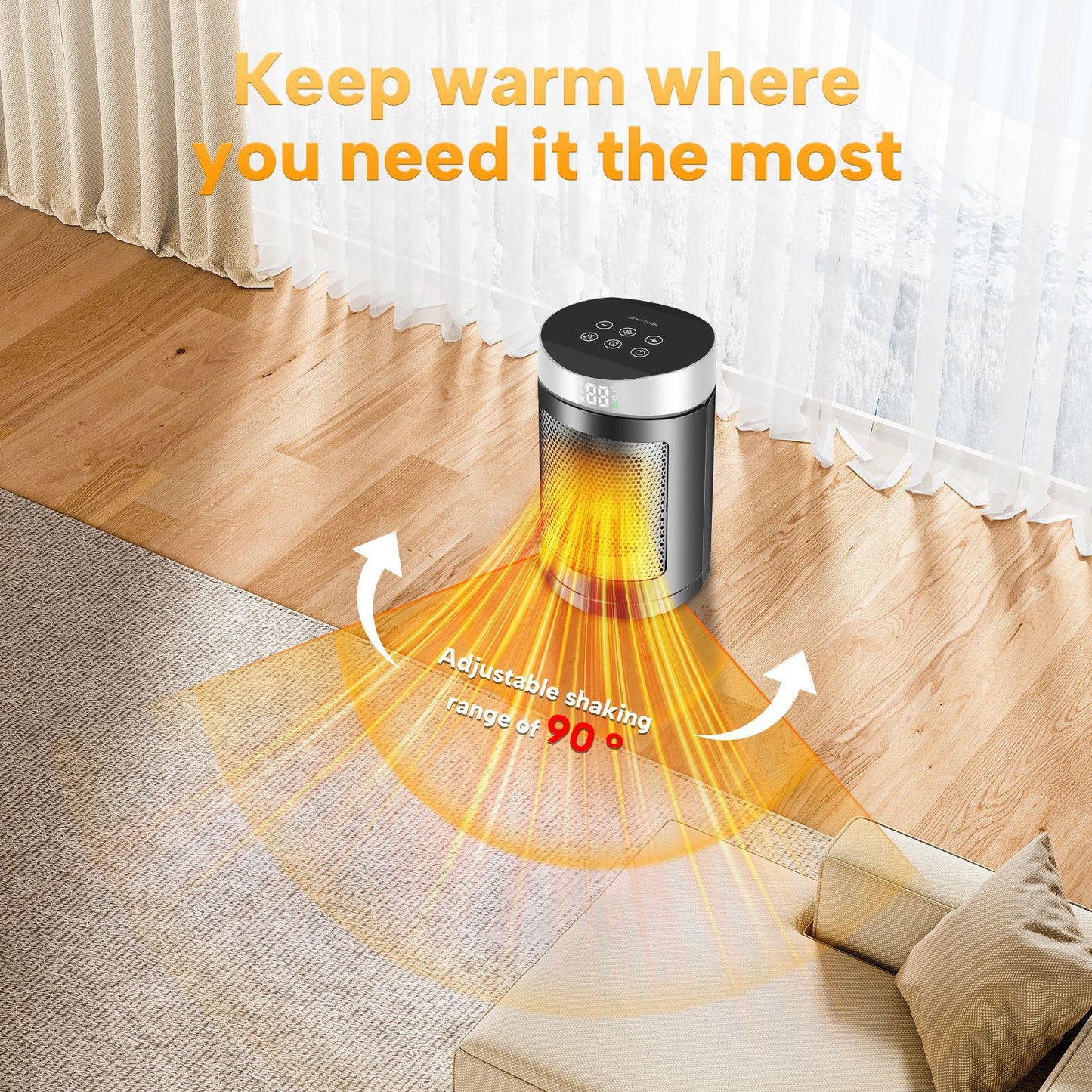 Touch Screen Desktop Electric Heater