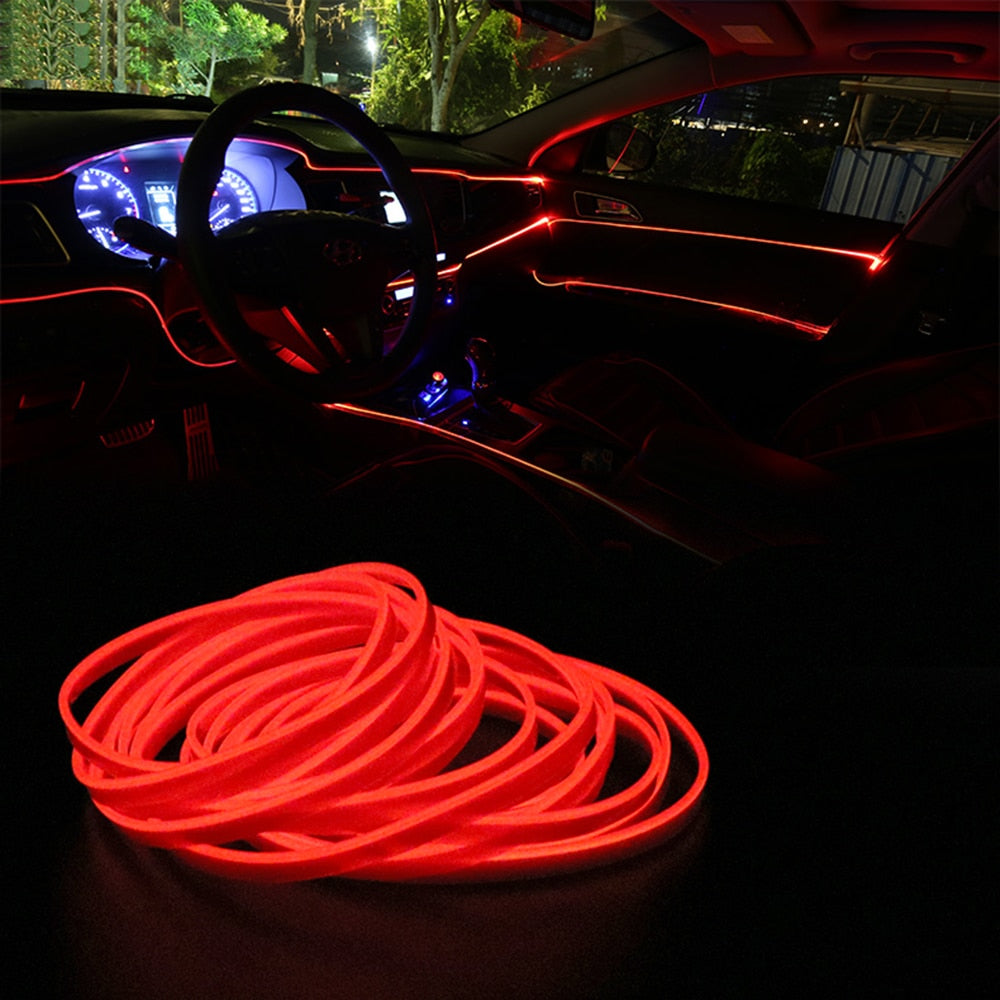 FORAUTO 5M Car Interior LED Neon Strip Light