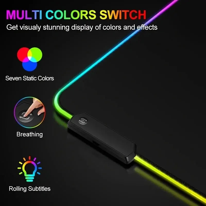Large RGB Gaming Mouse Pad Touch Control Extended