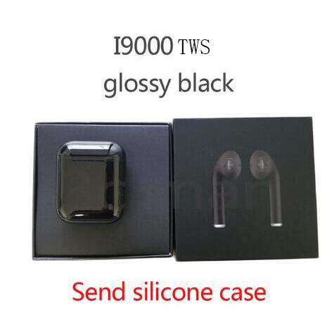 i9000 TWS Matte Black Earbuds QI Wireless Charging