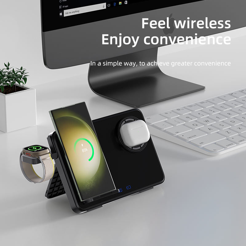 3-in-1 Wireless Charger 15W for iPhone & Samsung