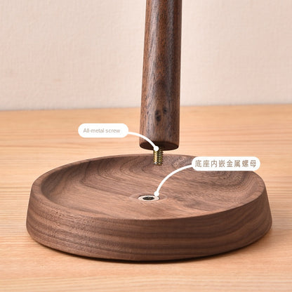 Walnut Wooden Headphone Stand - Real Wood Headphone Holder Display Rack