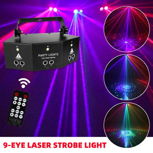 9-Eye RGB DJ Disco Laser Stage Light